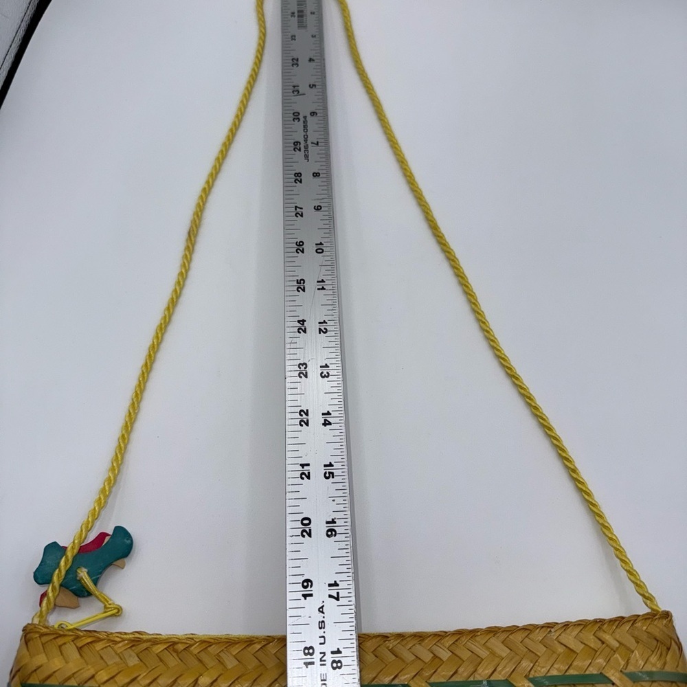 Yellow Woven Straw Shoulder Purse Crossbody Clutch Bag | No brand, Zip Top - Picture 10 of 11
